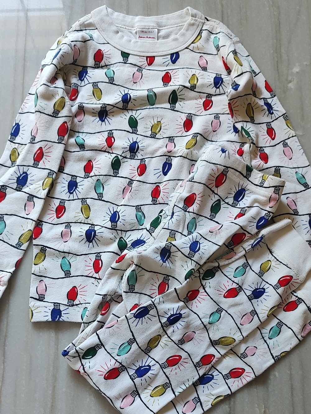 Hanna Andersson Girls White Holiday Light-Print Skirt
